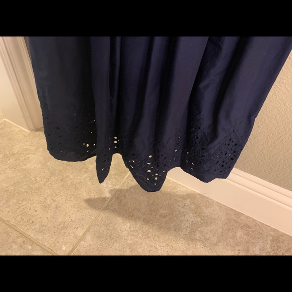 Old Navy Eyelet Hem Midi Dress - Color Navy Blue - Picture 3 of 6